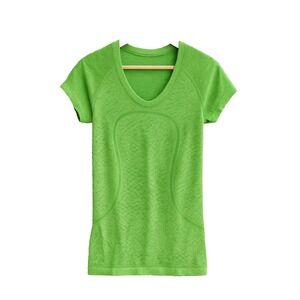 LULULEMON Women's Size 8 Green Short Sleeve Athletic T-Shirt Top Yoga Running